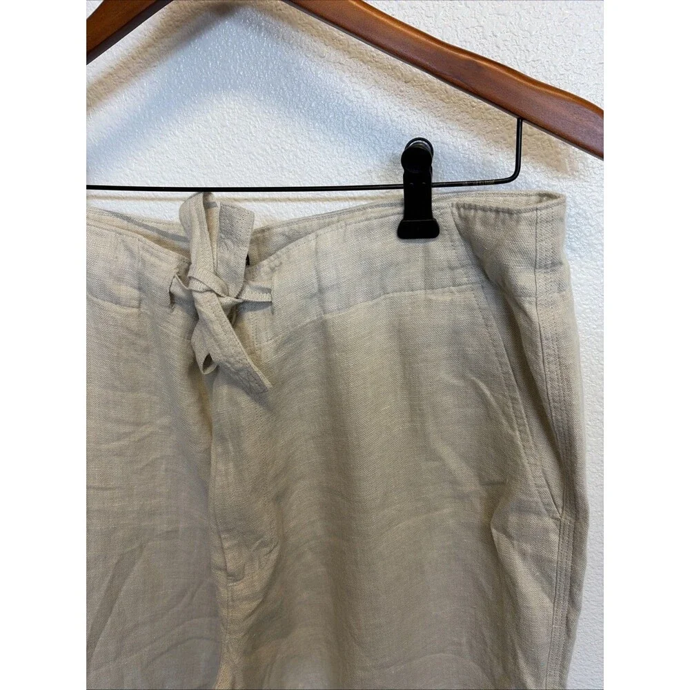 Island Company Mens Beachcomber Linen Pants Size Large Tan Beige Casual